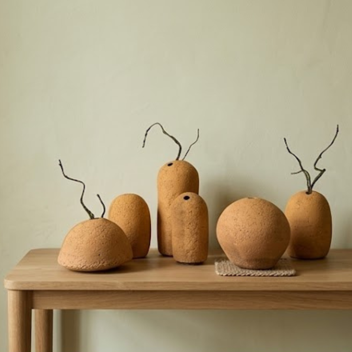 Ochre Terracotta Vessels, Set of 6
